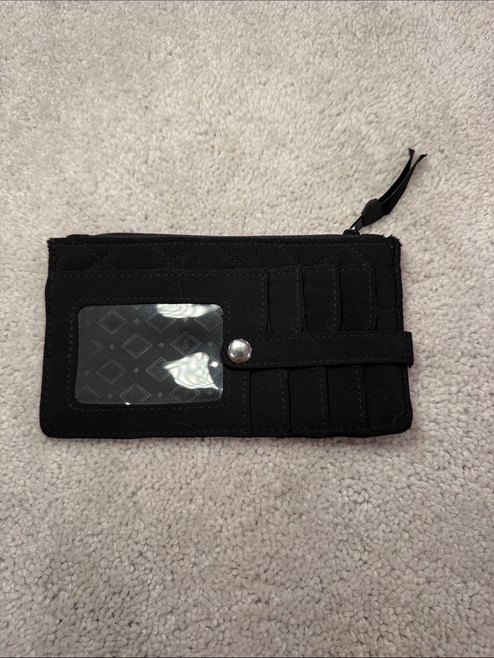 Vera Bradley Black Cardholder Wristlet with ID Window